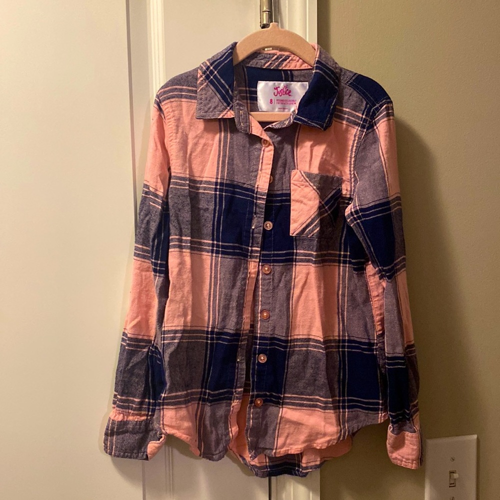 Justice girls button down size 8